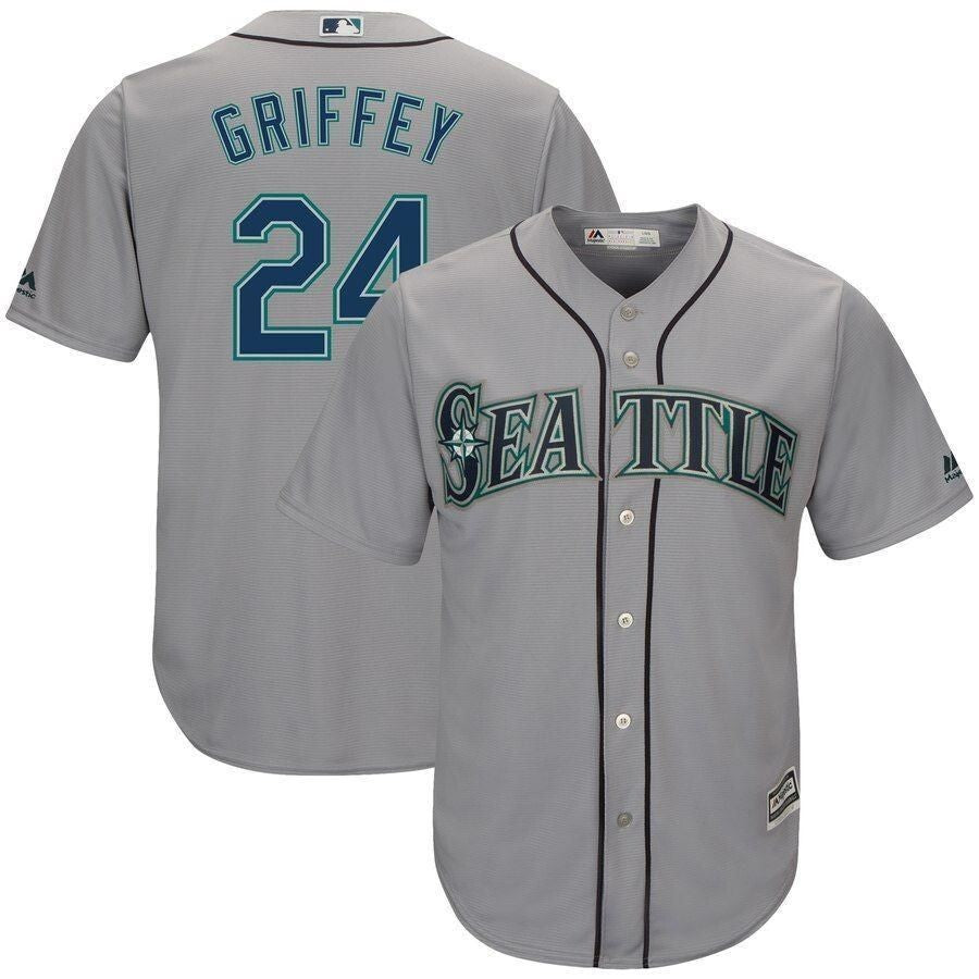 Ken Griffey Jr. Seattle Mariners Majestic Alternate Cool Base Player Jersey Gray 2019