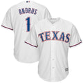 Elvis Andrus Texas Rangers Majestic Cool Base Home Player Jersey White 2019