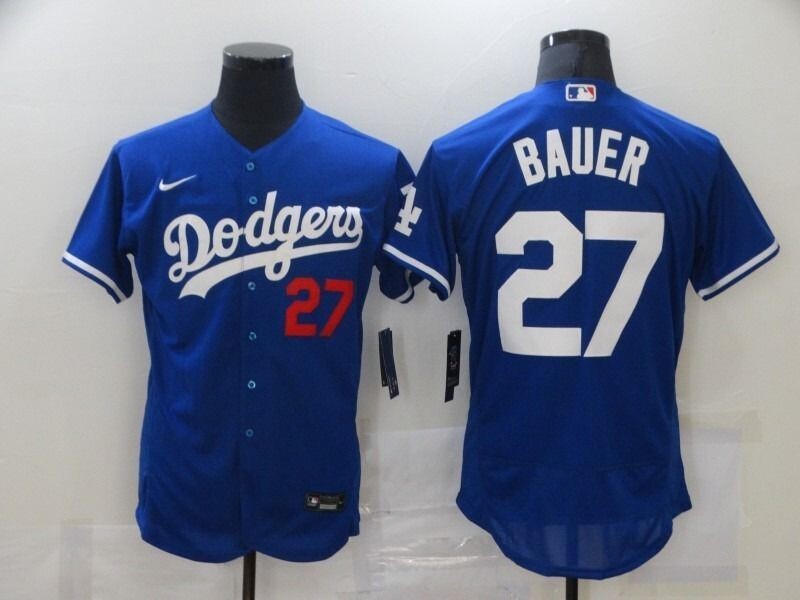 27 Los Angeles Dodgers Trevor Bauer Blue Jersey