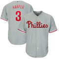 Bryce Harper Philadelphia Phillies Majestic Official Cool Base Player Jersey Gray 2019