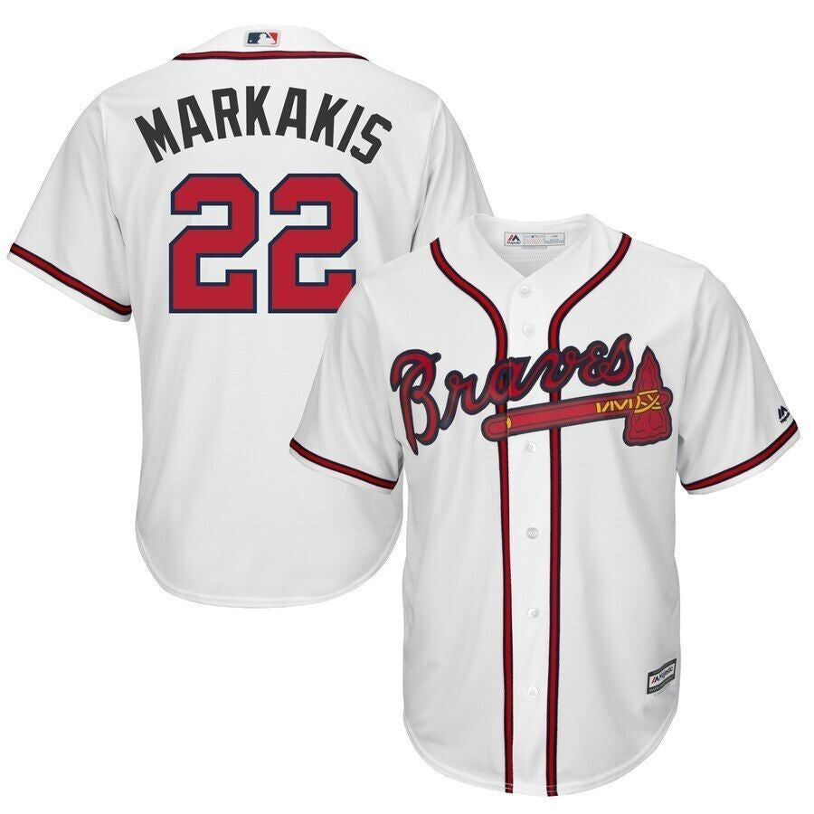 Nick Markakis Atlanta Braves Majestic Cool Base Player Jersey White 2019