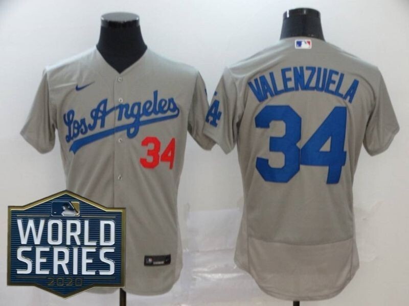 Los Angeles Dodgers Fernando Valenzuela #34 2020 Mlb Grey Jersey