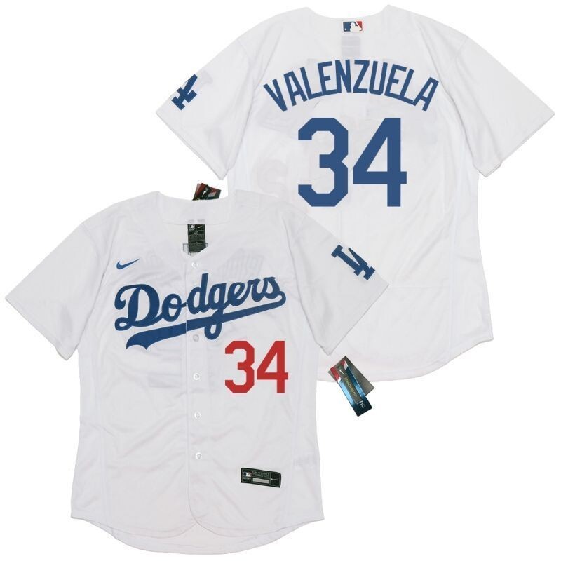 Los Angeles Dodgers Fernando Valenzuela #34 2020 Mlb White Jersey