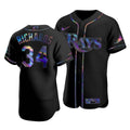 Tampa Bay Rays Trevor Richards #34 Iridescent Logo Holographic Limited Jersey Black