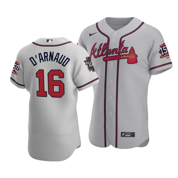 Atlanta Braves Travis D'Arnaud #16 2021 Mlb All-Star Game Patch Road Jersey Gray