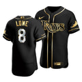 Men'S Tampa Bay Rays Brandon Lowe #8 Gold Edition Black Jersey