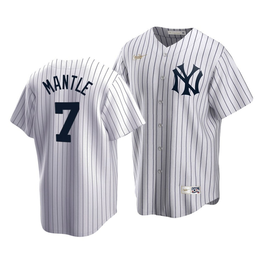Men'S New York Yankees Mickey Mantle #7 Cooperstown Collection White Home Jersey