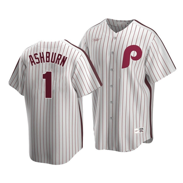 Men'S Philadelphia Phillies Richie Ashburn #1 Cooperstown Collection White Home Jersey