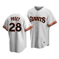 Men'S San Francisco Giants Buster Posey #28 Cooperstown Collection White Home Jersey