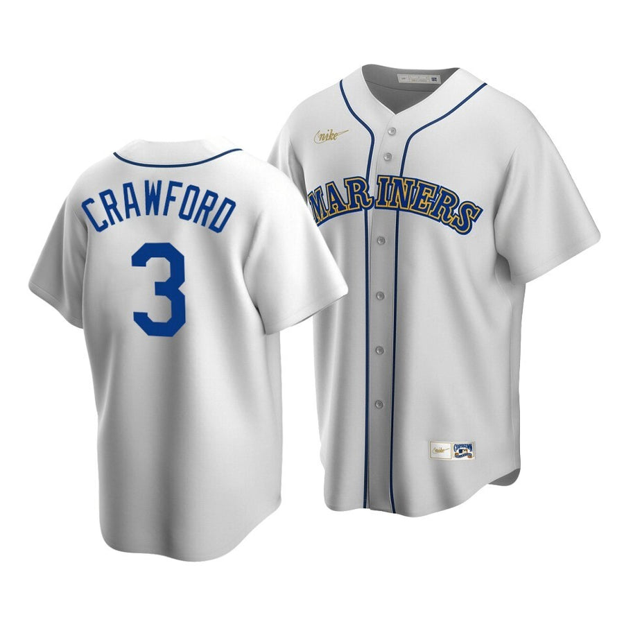 Men'S Seattle Mariners J.P. Crawford #3 Cooperstown Collection White Home Jersey
