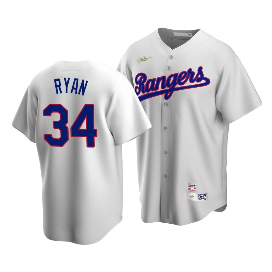 Men'S Texas Rangers Nolan Ryan #34 Cooperstown Collection White Home Jersey