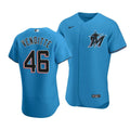 2020 Miami Marlins Pat Venditte #46 Alternate Jersey Blue