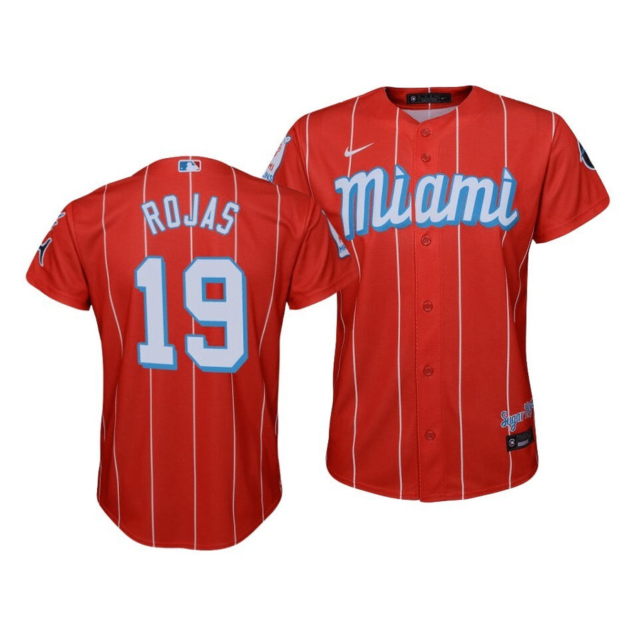 Miami Marlins Miguel Rojas #19 2021 City Connect Replica Jersey Red