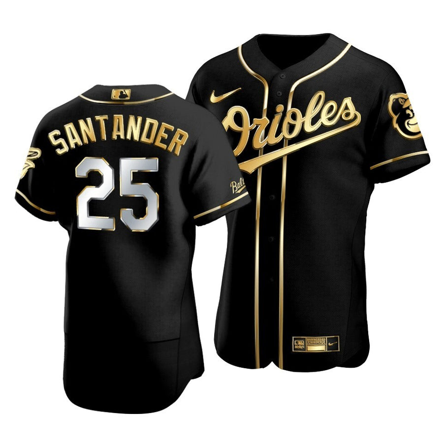 Men'S Baltimore Orioles Anthony Santander #25 Golden Edition Black Jersey