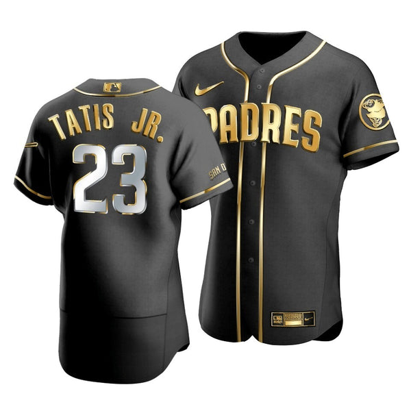 Men'S San Diego Padres Fernando Tatis Jr. #23 Golden Edition Black Jersey