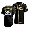 Men'S San Francisco Giants Brandon Crawford #35 Golden Edition Black Jersey