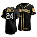 Men'S Seattle Mariners Ken Griffey Jr. #24 Golden Edition Black Jersey