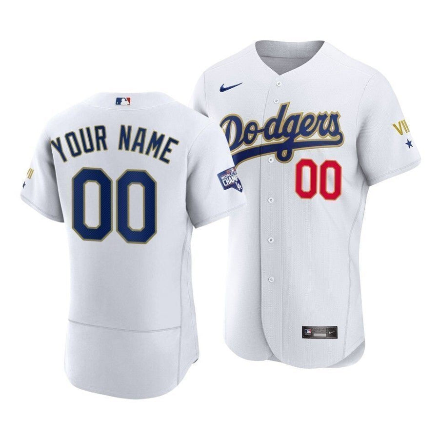 Los Angeles Dodgers Custom #00 2021 Gold Program Jersey White Gold