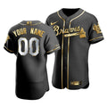 Men'S Atlanta Braves Custom #00 Gold Edition Black Jersey