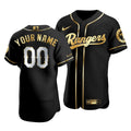 Men'S Texas Rangers Custom #00 Golden Edition Black Jersey