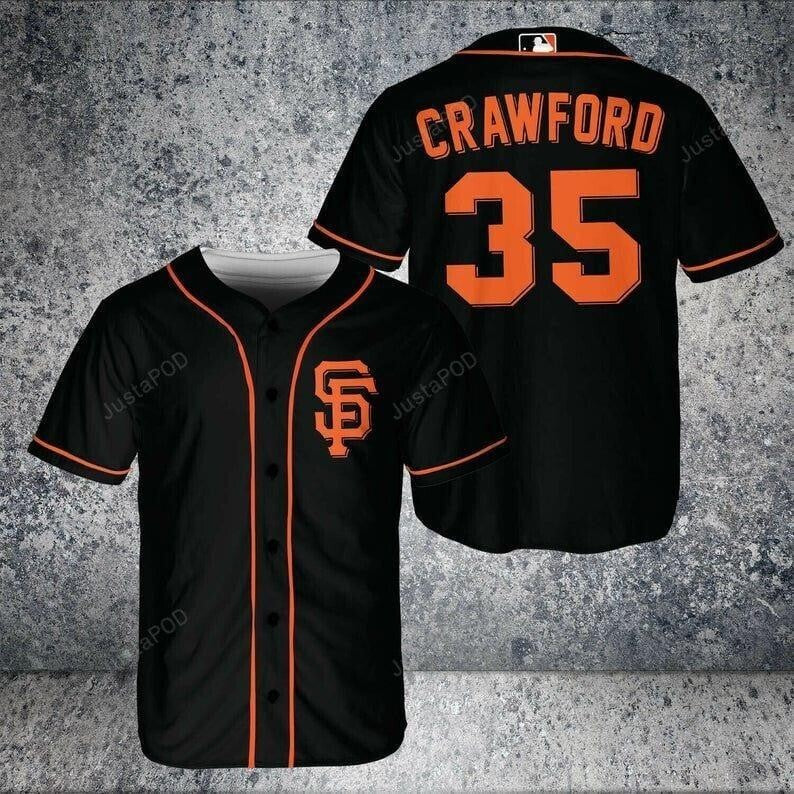 Mens Brandon Crawford 35 San Francisco Giants MLB All Over Print Baseball Jersey
