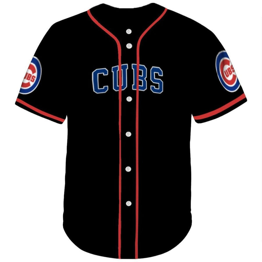 Chicago Cubs Team MenS Fanmade Black Jersey Full Print