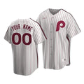 MenS Philadelphia Phillies Custom #00 Cooperstown Collection White Home Jersey