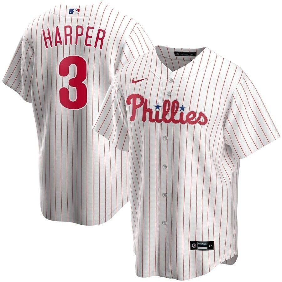 Bryce Harper Philadelphia Phillies Home 2021 Replica Player White 3D Jersey