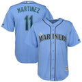Edgar Martinez Seattle Mariners Majestic Official Cool Base Player Jersey Jersey Light Blue 2021