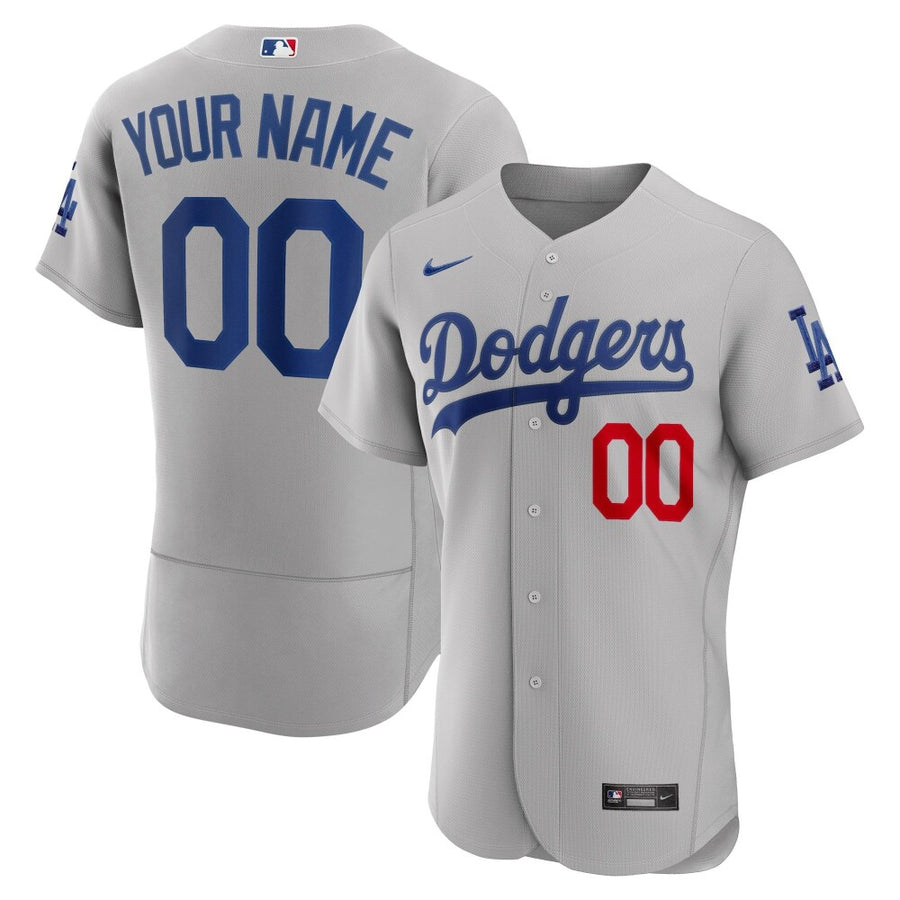 Los Angeles Dodgers Nike Replica Replica Replica Alternate Custom Patch Jersey - Gray