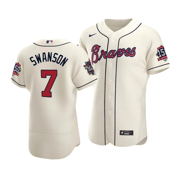 Atlanta Braves Dansby Swanson #7 2021 Mlb All-Star Game Patch Alternate Jersey Cream