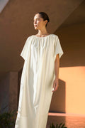 Linen Maxi Dress, Loose Kaftan Dress, Minimalist Linen Dress, Relaxed Fit Summer Dress, Modest Resort Outfit, Elegant Lounge Dress