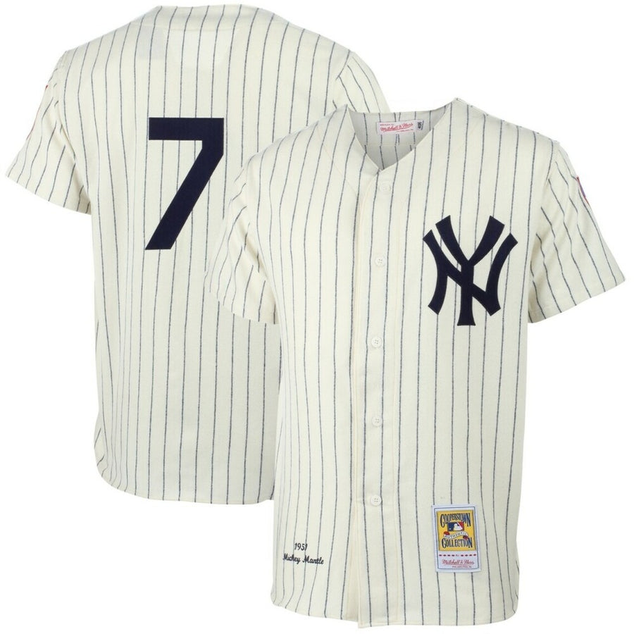 Mens New York Yankees Mickey Mantle Mitchell & Ness Cream Mlb Baseball Jersey Mlb Baseball Jersey1249